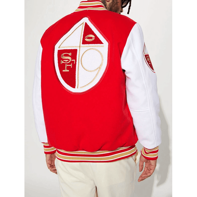 49ers Red And White Varsity Jacket - Etsy Jacket