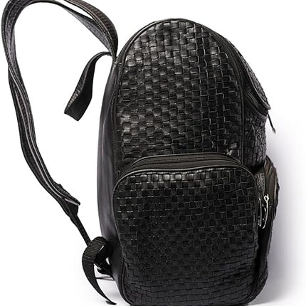 Braided Leather Backpack Bag