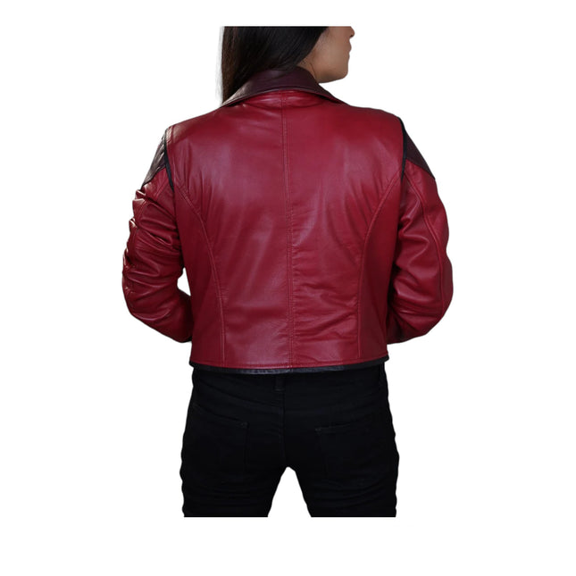 Women Vi Red Leather Jacket