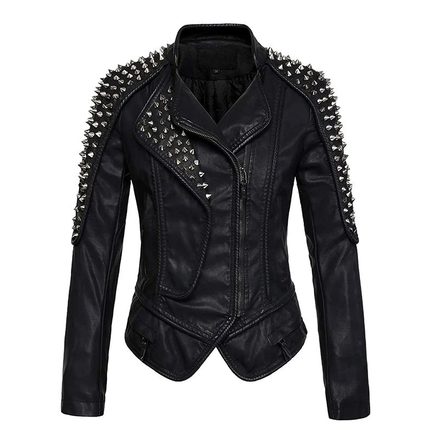 Stylish Studded Black Leather Jacket