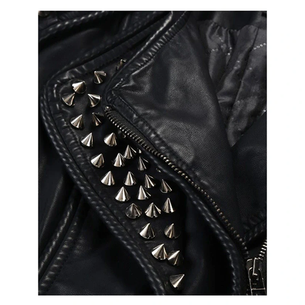 Stylish Studded Black Leather Jacket