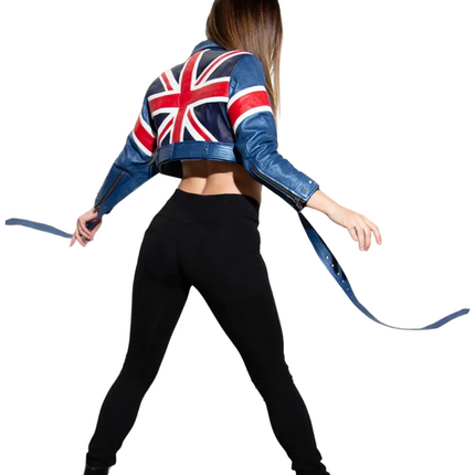 Women Street Fighter Flag Leather Jacket
